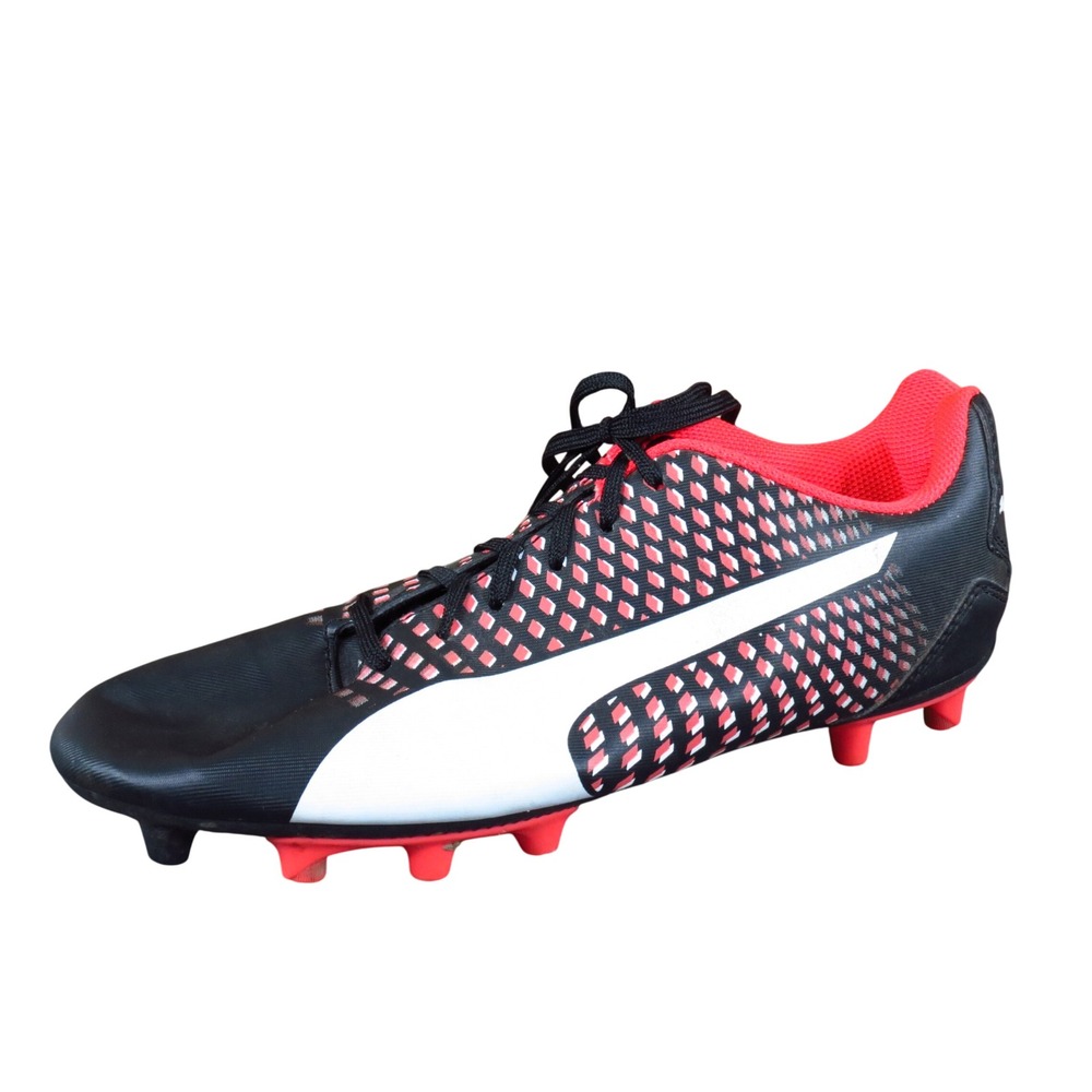 Puma Adreno III FG Men Soccer Cleats Size 6.5 Narrow Firm Ground Black Red White